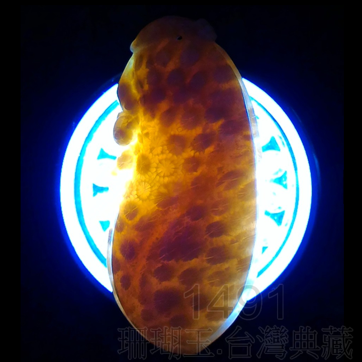 1491珊瑚玉.台灣典藏雕墜_D99998
