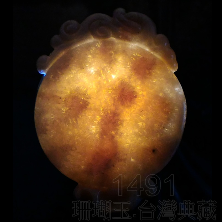 1491珊瑚玉.台灣典藏雕墜_D99996