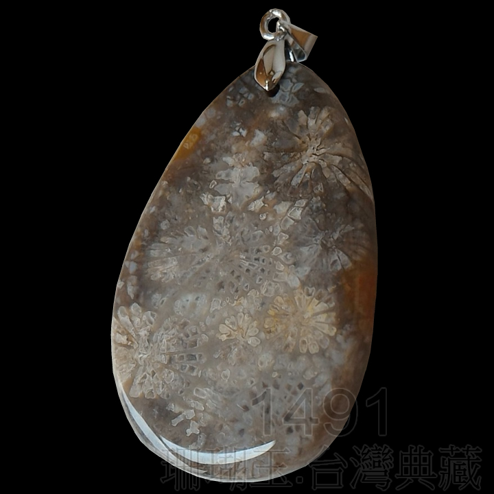 1491珊瑚玉.台灣典藏吊墜_G99996